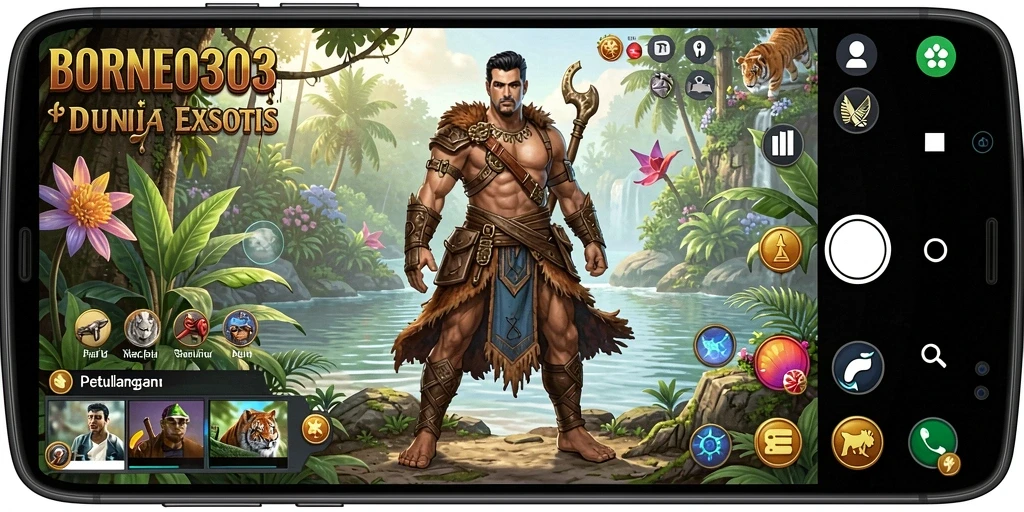 Tangkapan layar utama dari gameplay petualangan BORNEO303.
