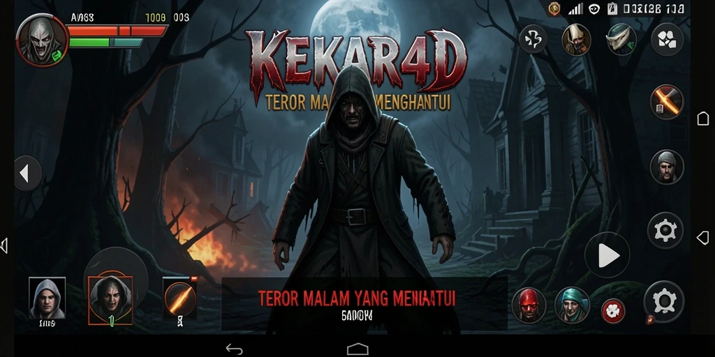 Tampilan gameplay KEKAR4D dengan suasana Horror yang mencekam.