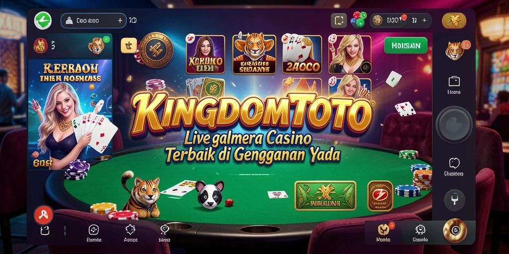 Tampilan gameplay Live Casino yang realistis di KINGDOMTOTO.