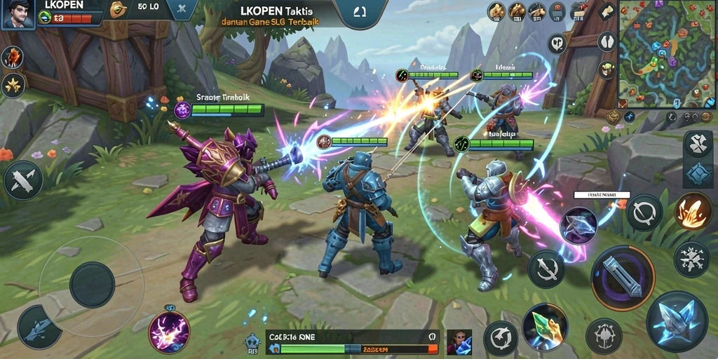 Screenshot LKOPEN menampilkan aksi pertempuran yang mengasyikkan dalam game SLG.