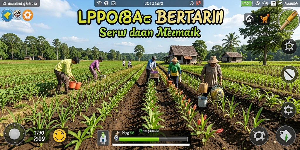 Tampilan gameplay LPO88 dengan berbagai tanaman yang subur dan hewan peliharaan.
