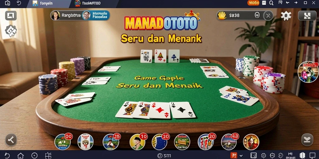 Screenshot gameplay <strong>MANADOTOTO</strong> menampilkan aksi seru permainan Gaple.