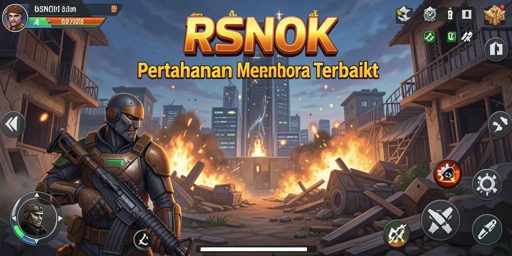 Tampilan menawan dari gameplay RSNOK Tower Defense yang menegangkan.