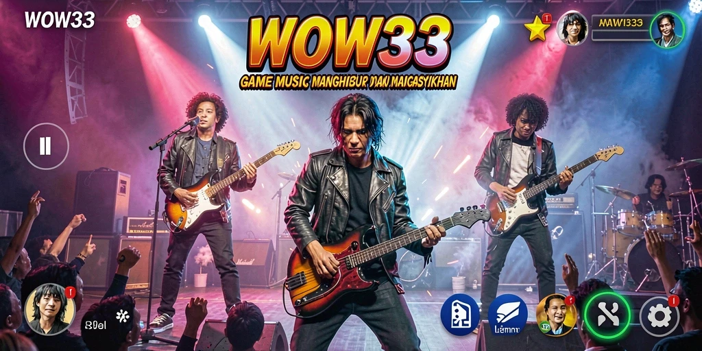Screenshot WOW33 menampilkan gameplay musik yang interaktif dan menyenangkan.