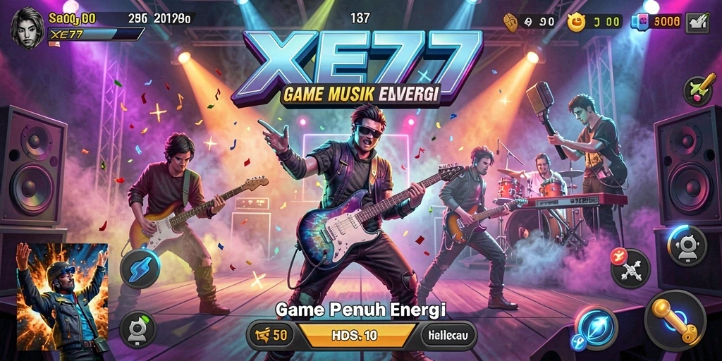 Tampilan gameplay XE77 yang interaktif dan penuh warna.